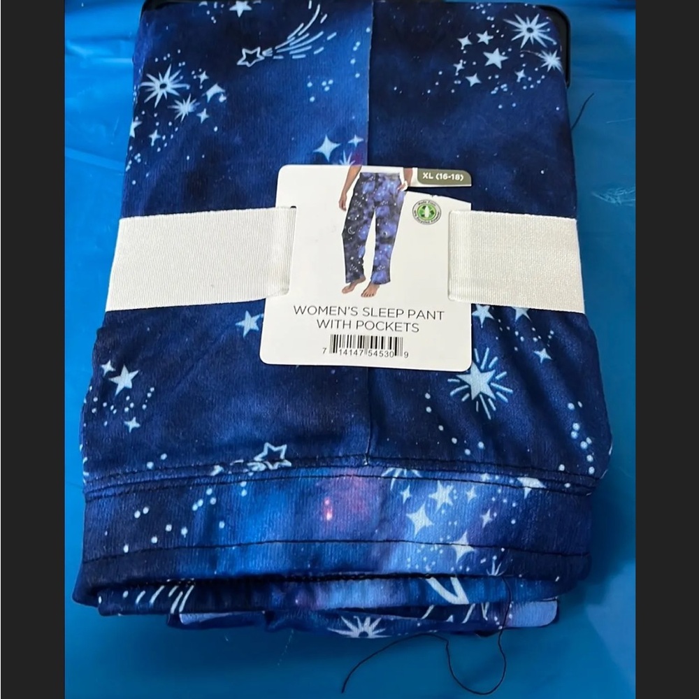 NWT XL  womens sleep pants blue celestial - Picture 3 of 5